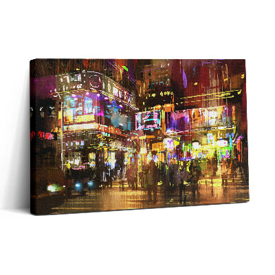 Tablou canvas 30x20 Ilustrație a orașului nocturn - Străzi moderne