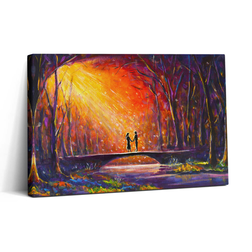 Tablou canvas 30x20 Un cuplu îndrăgostit pictat cu acuarele