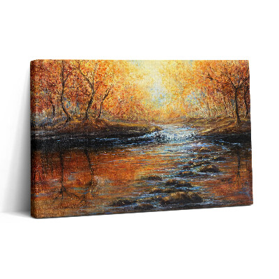 Tablou canvas 30x20 Pădure de toamnă pictată cu vopsele
