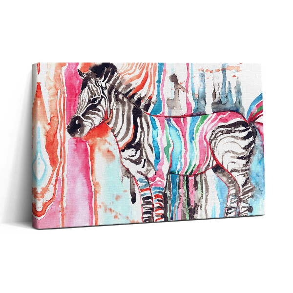 Tablou canvas 30x20 Ilustrație animală zebră colorată
