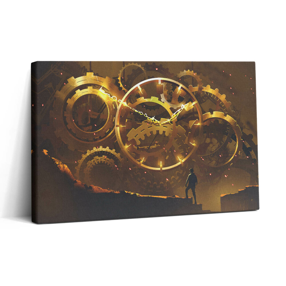 Tablou canvas 30x20 Ilustrație a unui mecanism de ceas de aur