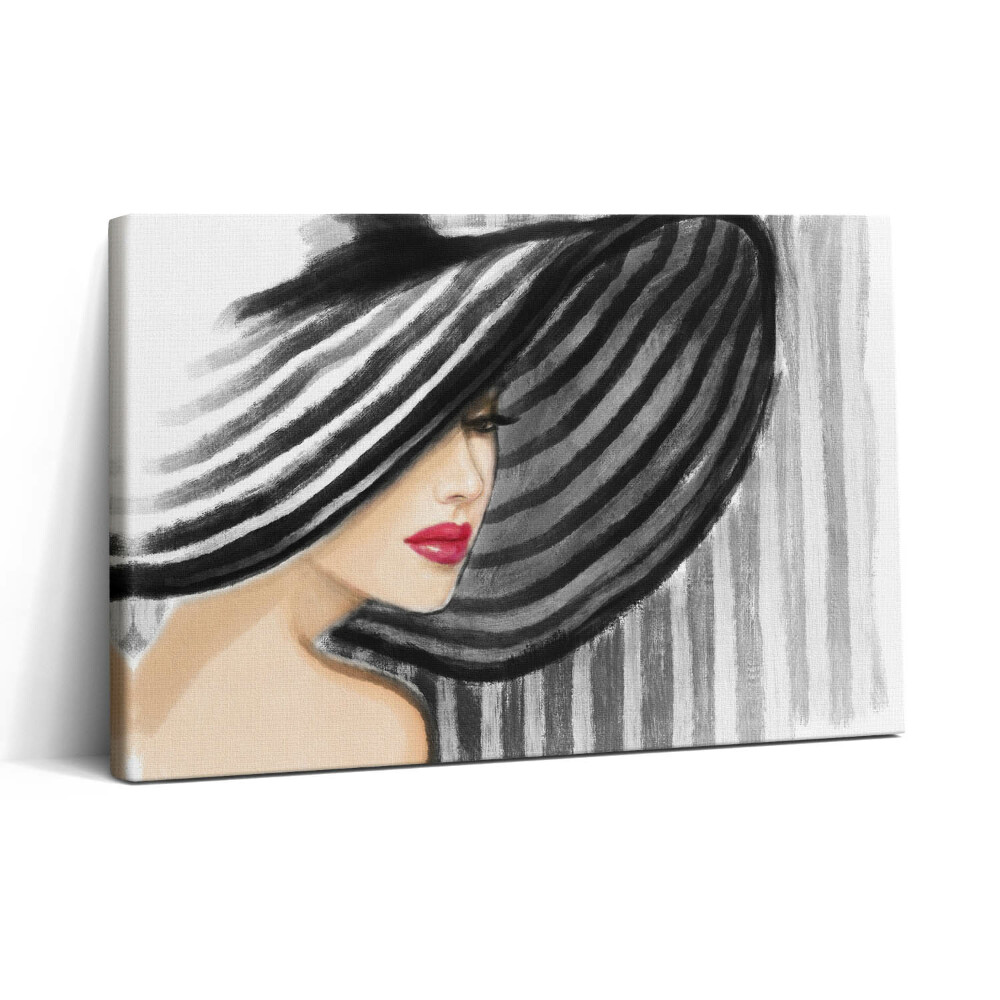 Tablou canvas 30x20 Femeie cu pălărie