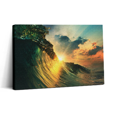 Tablou canvas 30x20 Valul mării și apusul soarelui