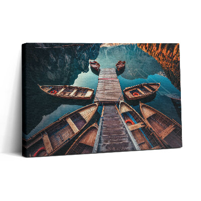 Tablou canvas 30x20 Digul și Lacul Pragser Wildsee