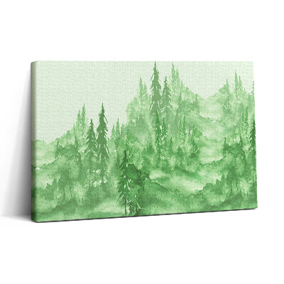 Tablou canvas 30x20 Natura pictată cu pădure verde