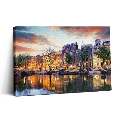 Tablou canvas 30x20 Case Amsterdam Olanda