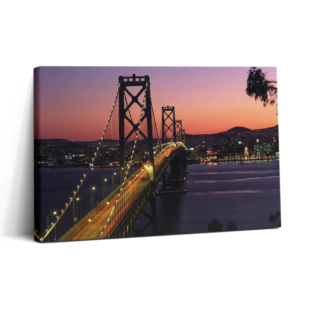 Tablou canvas 30x20 Podul și apusul de soare din San Francisco