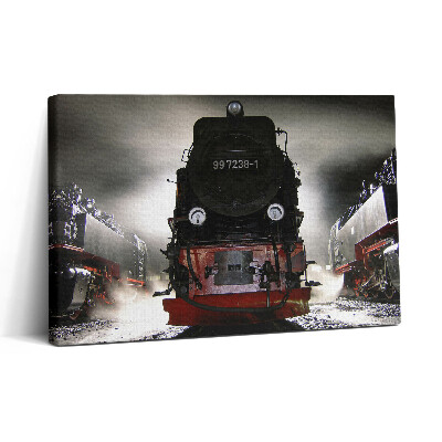 Tablou canvas 30x20 Locomotive noaptea