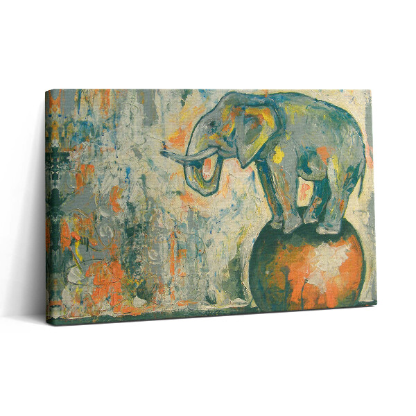 Tablou canvas 30x20 Figură pictată a unui elefant pe o minge