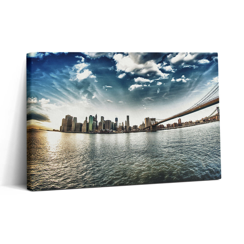 Tablou canvas 30x20 Orașul și Podul Brooklyn