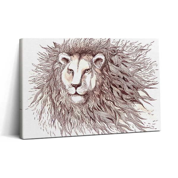Tablou canvas 30x20 Desen artistic al unui leu