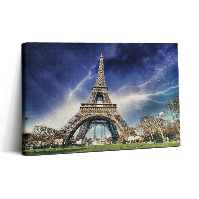 Tablou canvas 30x20 Fulger și furtună pe Turnul Eiffel
