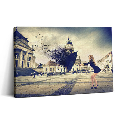 Tablou canvas 30x20 Femeie cu o umbrelă