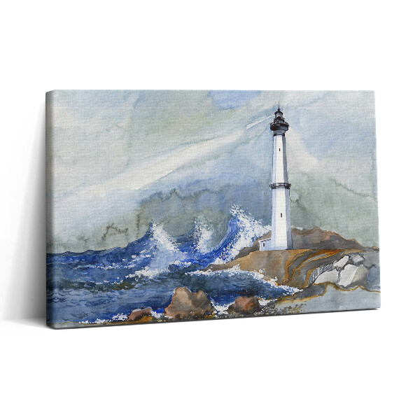 Tablou canvas 30x20 Acuarelă mare și far