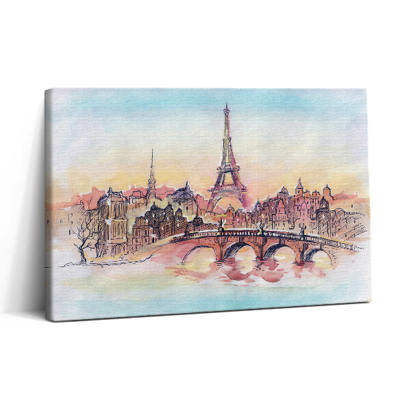 Tablou canvas 30x20 Vedere pictată a Parisului
