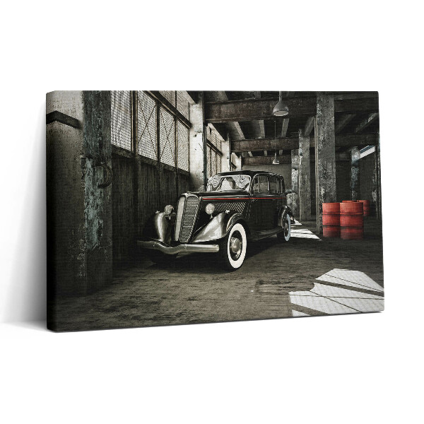 Tablou canvas 30x20 Mașină clasică într-o fabrică veche