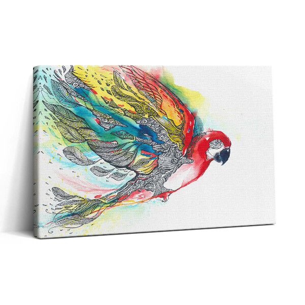 Tablou canvas 30x20 Papagal colorat în acuarelă în zbor