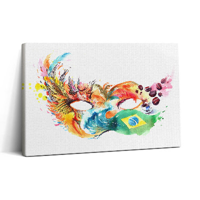Tablou canvas 30x20 Cultura braziliană și steagul cu mască