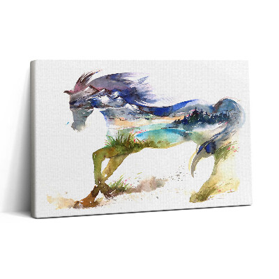 Tablou canvas 30x20 Calul și peisajul pictat