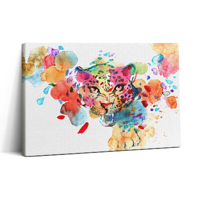 Tablou canvas 30x20 Pisică sălbatică colorată abstractizare