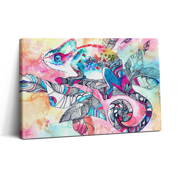 Tablou canvas 30x20 Cameleon pe o ramură