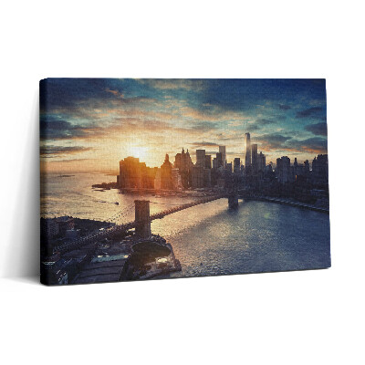 Tablou canvas 30x20 New York Manhattan și apus de soare