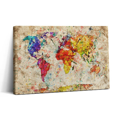 Tablou canvas 30x20 Hartă colorată a lumii