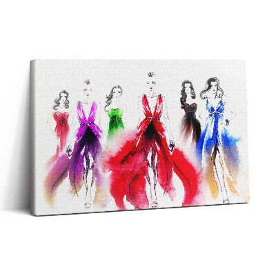 Tablou canvas 30x20 Femei în rochii colorate