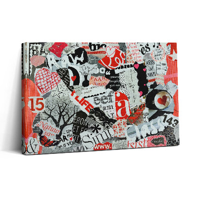 Tablou canvas 30x20 Moodboard cu inimioare