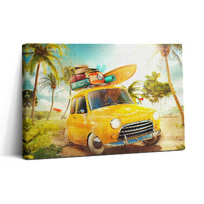 Tablou canvas 30x20 Mașină cu placă de surf