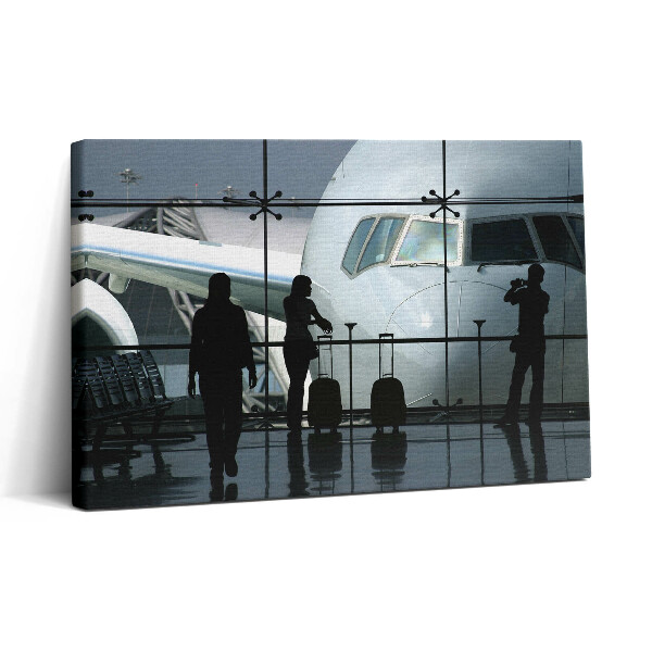 Tablou canvas 30x20 Pasagerii care așteaptă un avion