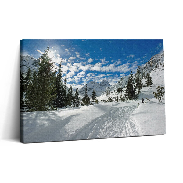 Tablou canvas 30x20 Peisaj montan iarna