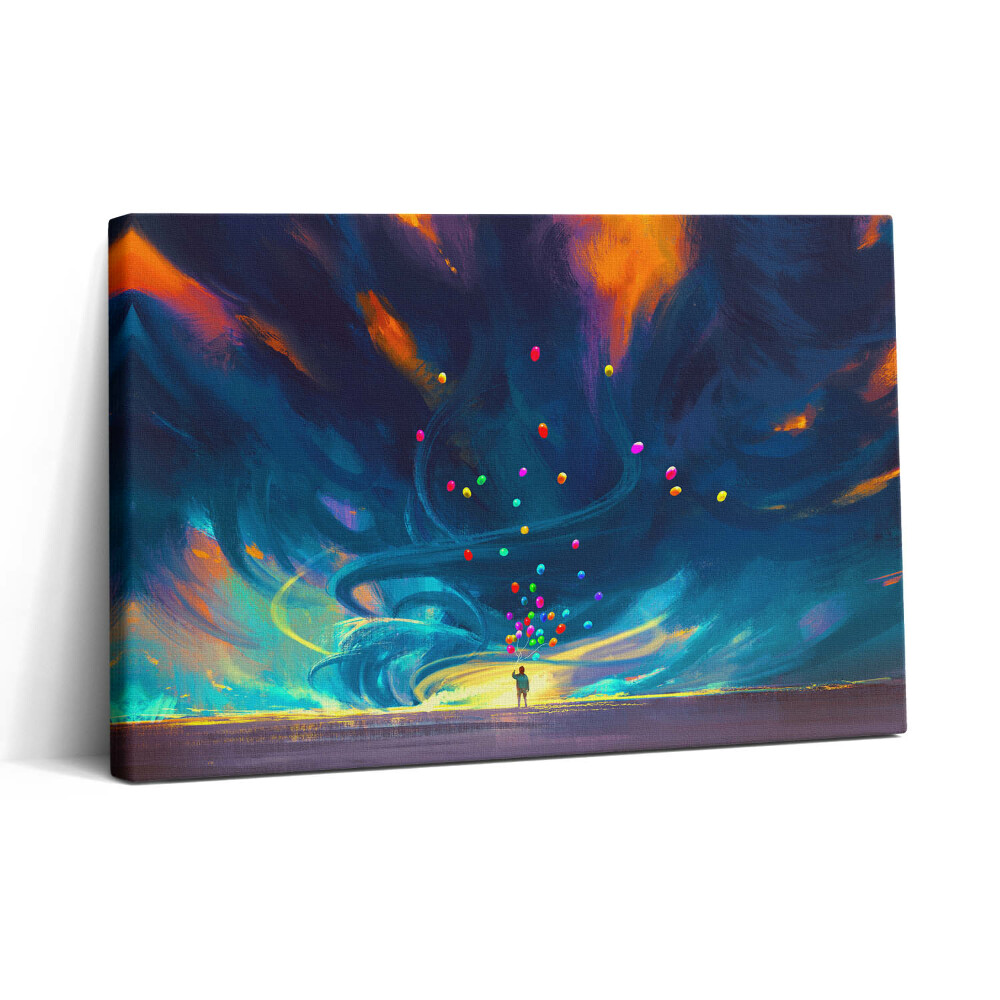 Tablou canvas 30x20 Bebeluș și baloane