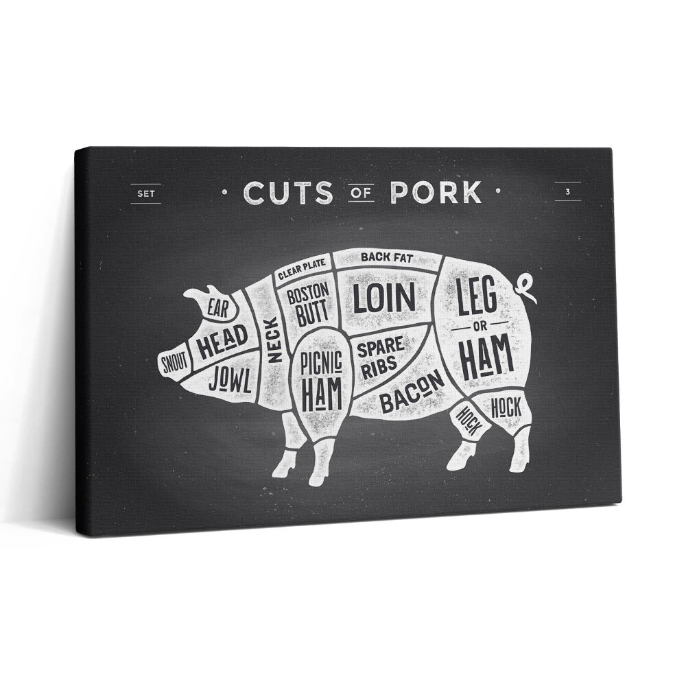 Tablou canvas 30x20 Poster cu porc - măcelar de porci