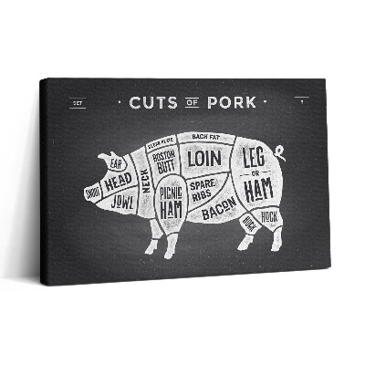 Tablou canvas 30x20 Poster cu porc - măcelar de porci