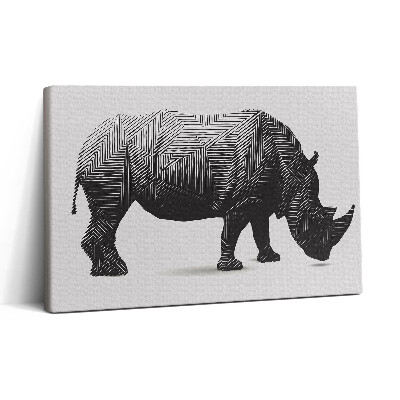 Tablou canvas 30x20 Linia de artă Rhino
