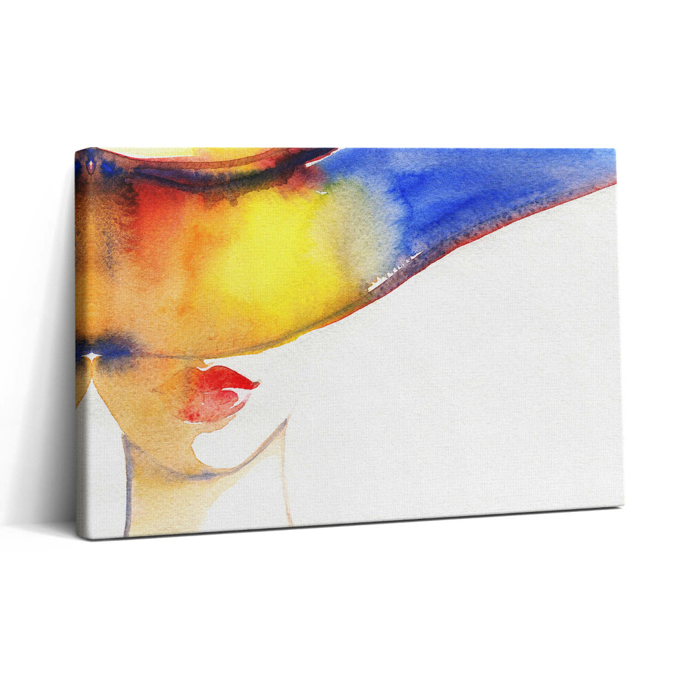 Tablou canvas 30x20 Femeie cu pălărie