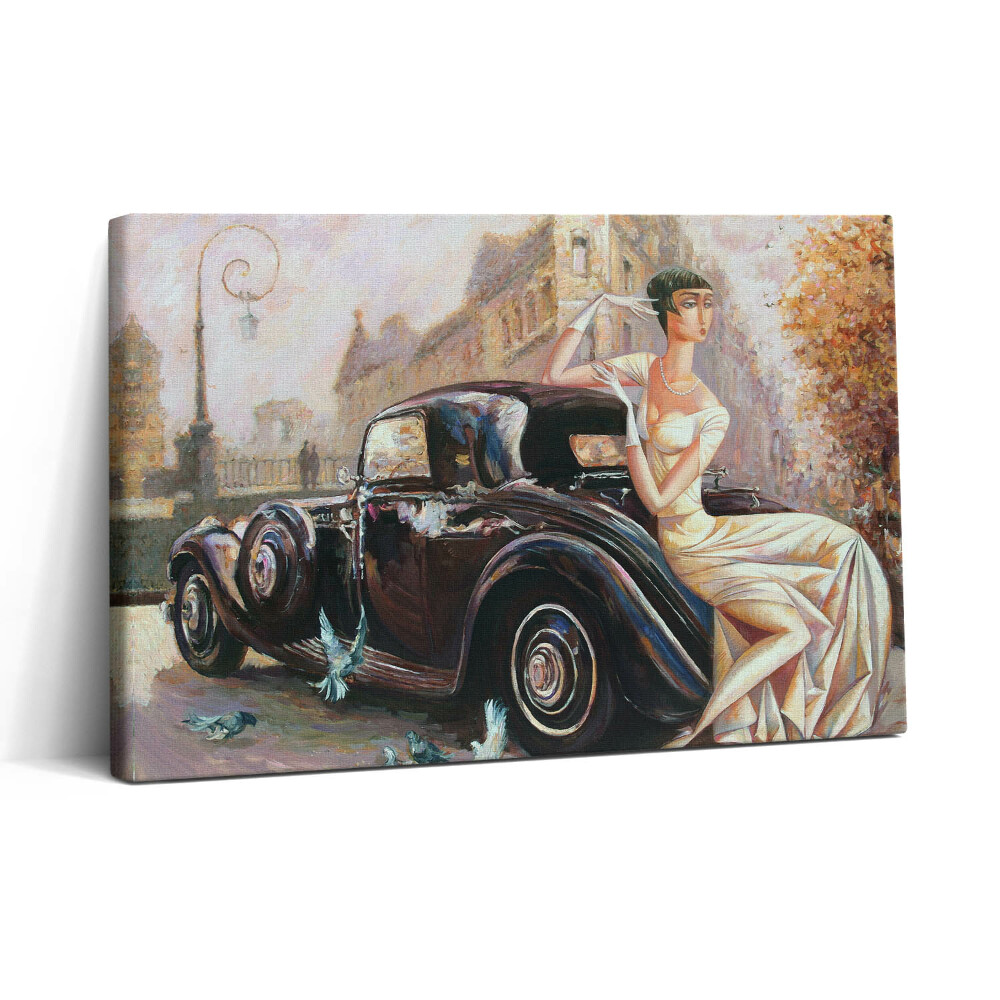 Tablou canvas 30x20 Femeie în stil retro