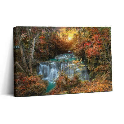 Tablou canvas 30x20 Apus de soare peste cascadă