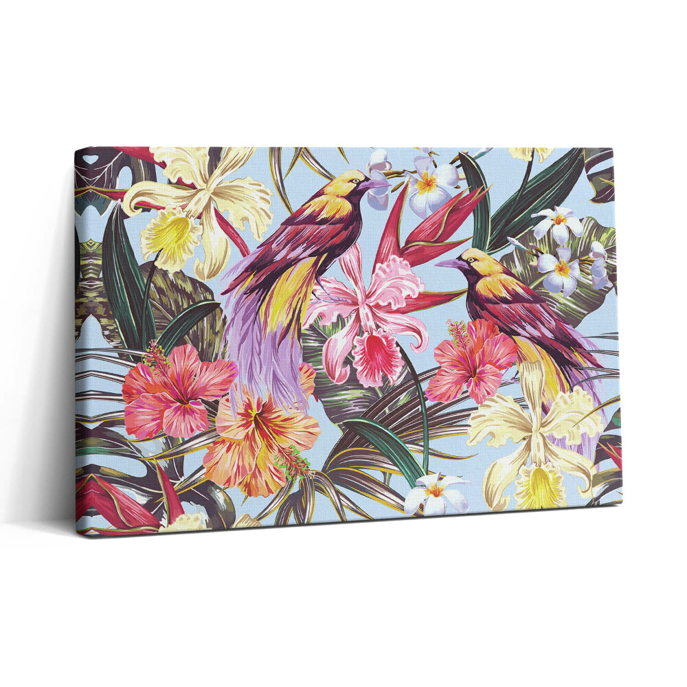 Tablou canvas 30x20 Ilustrație cu păsări pe o ramură