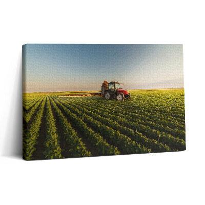 Tablou canvas 30x20 Tractorul stropește câmpul