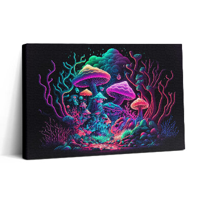 Tablou canvas 30x20 Ciuperci neon