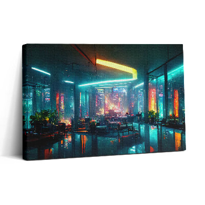 Tablou canvas 30x20 Un oraș în stil cyberpunk