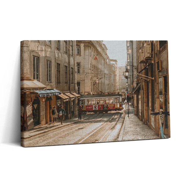 Tablou canvas 30x20 Vedere a Lisabonei și a tramvaiului