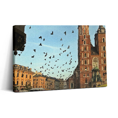 Tablou canvas 30x20 Porumbei în orașul Cracovia