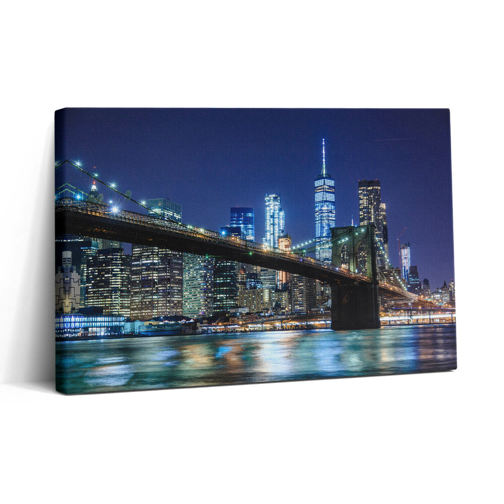 Tablou canvas 30x20 Podul Brooklyn din New York noaptea