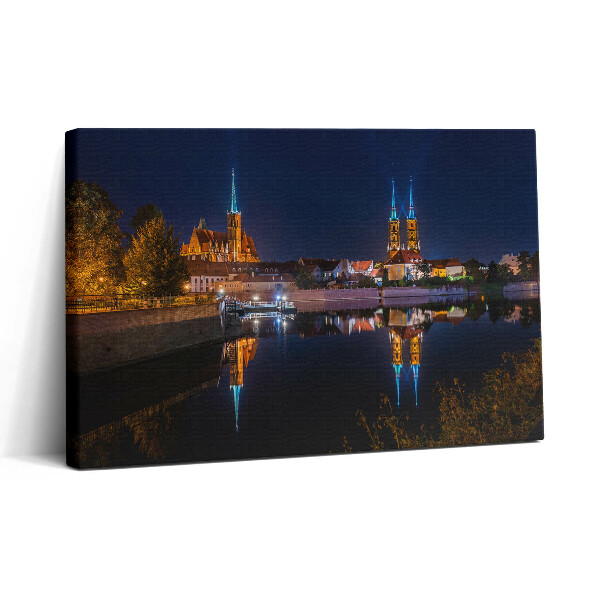 Tablou canvas 30x20 Catedrala din Wrocław noaptea