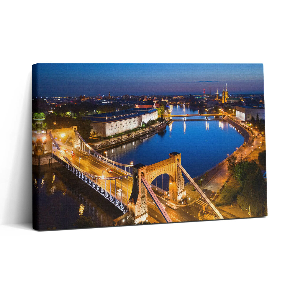 Tablou canvas 30x20 Orașul Wroclaw noaptea