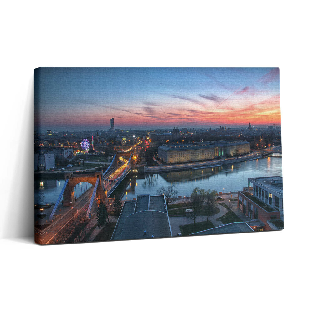 Tablou canvas 30x20 Wroclaw din perspectivă de pasăre