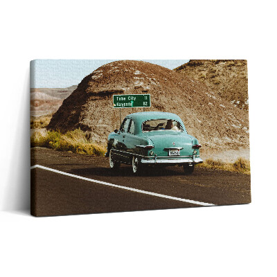 Tablou canvas 30x20 Volkswagen Beetle turcoaz